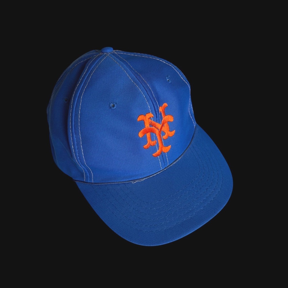 80's‎ MLB New York Mets Snapback Hat Blue Embroidered Logo Green Underbrim S/M